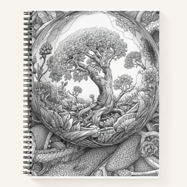 Mystical Tree Magic Sphere Journal Notizbuch (Vorderseite)