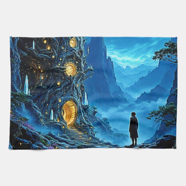 Mystical Tree Zuhause Dreamscape Geschirrtuch (Horizontal)