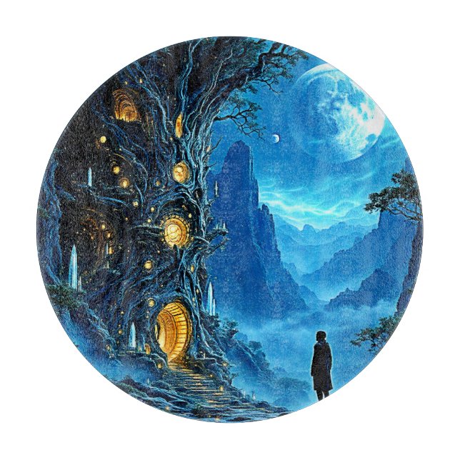 Mystical Tree Zuhause Dreamscape Schneidebrett (Vorderseite)