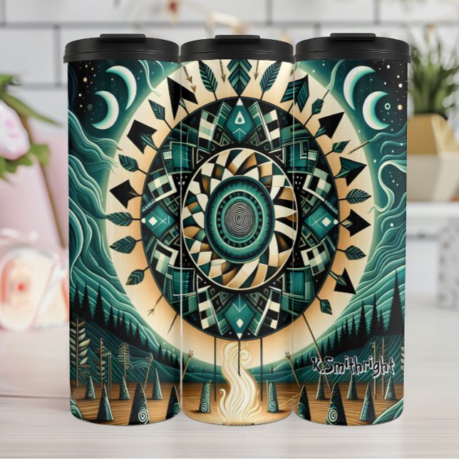 Mystical Tribal Sun Moon Mandala Thermosbecher (Von Creator hochgeladen)