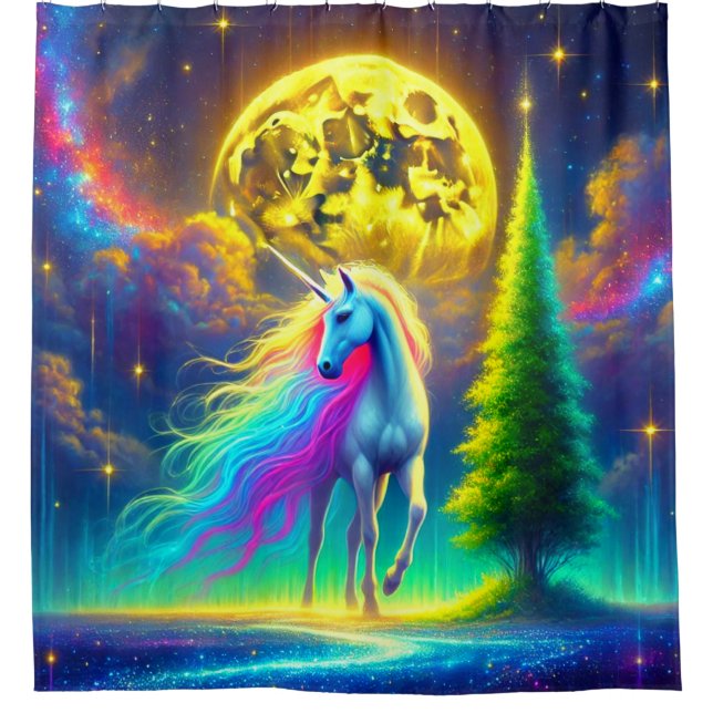 Mystical Unicorn Duschvorhang (Vorderseite)