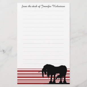 Mystical Unicorn mit Linien (rote Streifen) Briefpapier