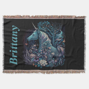 Mystical Unicorn - Personalisierter Fantasy-Wald Decke