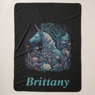 Mystical Unicorn - Personalisierter Fantasy-Wald Sherpadecke