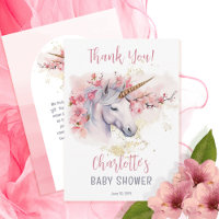 Mystical Unicorn | Pink Floral Girl Babydusche