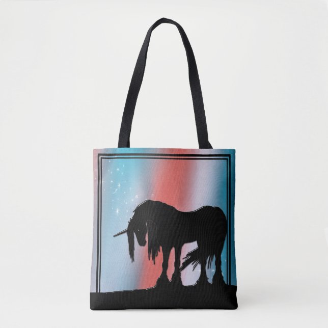 Mystical Unicorn (rot und blau) Tasche (Vorderseite)