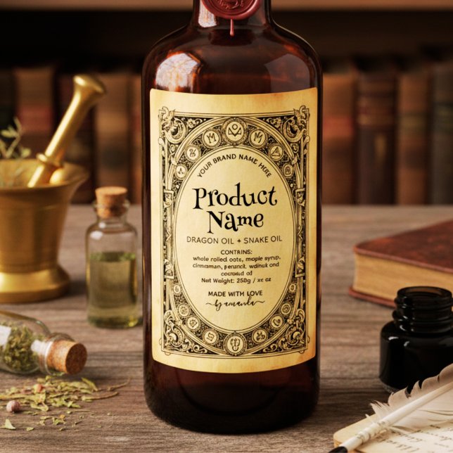 Mystical Vertical Elixirs Apothecary Style Labels Weinetikett (Von Creator hochgeladen)