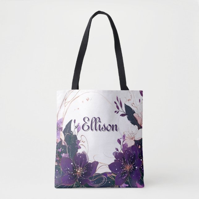 Mystical Violet Bloom Tasche (Vorderseite)