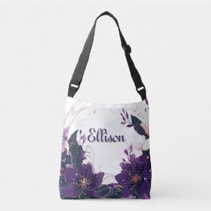Mystical Violet Bloom Tragetaschen Mit Langen Trägern