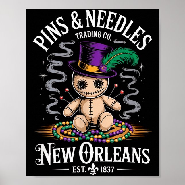 Mystical Voodoo Doll New Orleans Ns And Needles Ar Poster (Vorne)