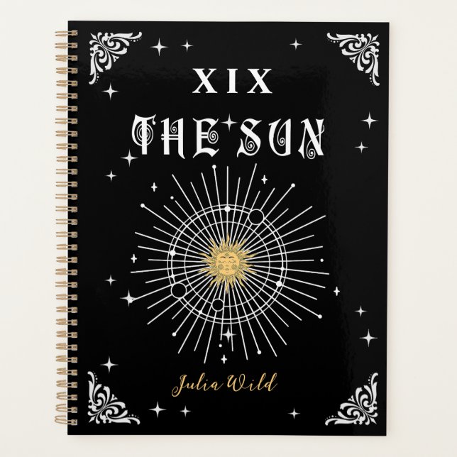 Mystical W Fortune Tarot The Sun Halloween Gothic Planer (Vorderseite)
