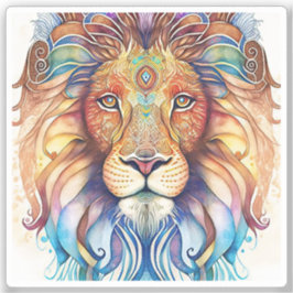 Mystical Watercolor Lion Aufkleber