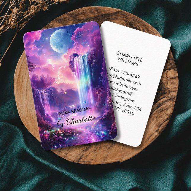 Mystical Waterfall Visitenkarte (Mystical Waterfall Business Card for Tarot, Aura Reader, Light Work, Reiki and more.)