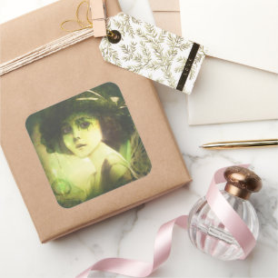 Mystical Willow Tree Fairy Fantasy Art Quadratischer Aufkleber