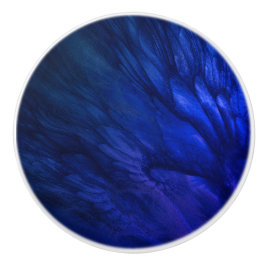 Mystical Wings with Deep Blue Feathers Keramikknauf
