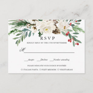 Mystical Winter   AUSWAHL DER RSVP - MAHLZEITEN Karte