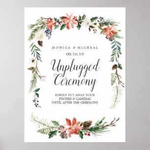 Mystical Winter   Unplugged Wedding Ceremony Sign Poster