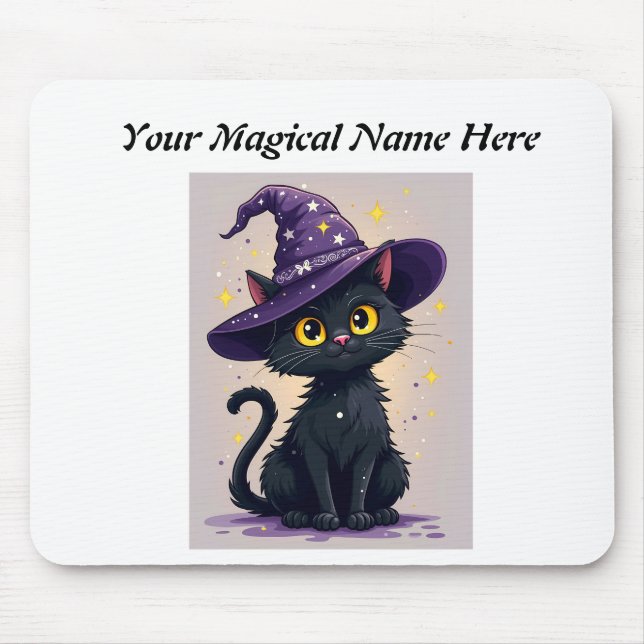 Mystical Wizard Cat Fantasy Mousepad (Vorne)