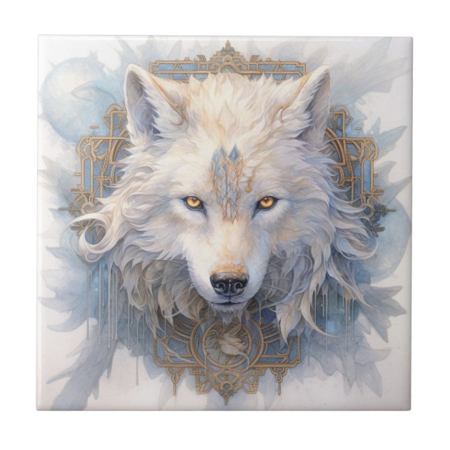 Mystical Wolf Tile Fliese (Vorderseite)