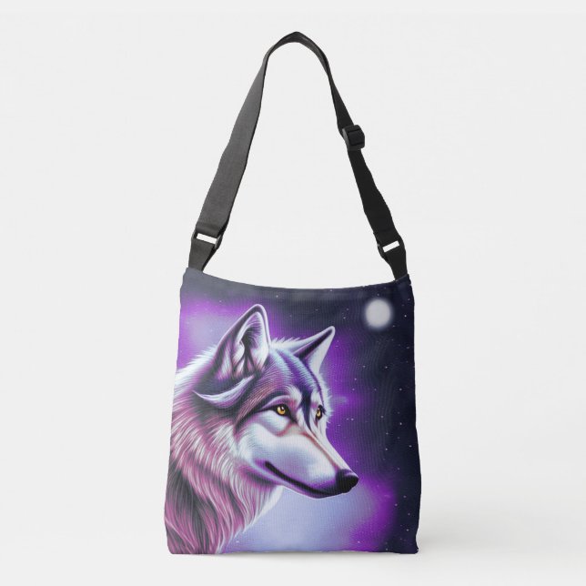 Mystical Wolf Tragetaschen Mit Langen Trägern (Vorderseite)