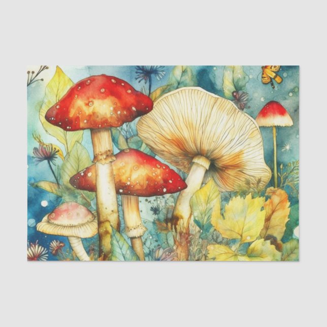 Mystical Wonderland Große Pilzdecke Seidenpapier (Vorderseite)