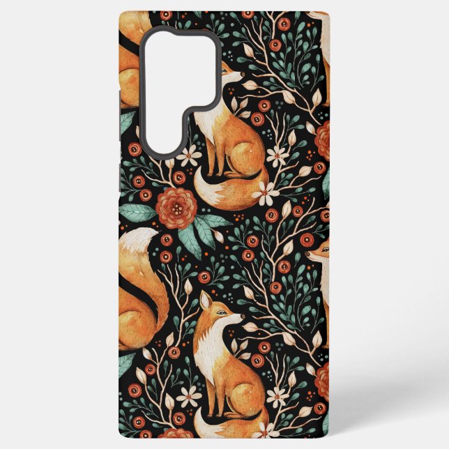 Mystical Woodland Fox with Moons and Moths Samsung Galaxy Hülle (Rückseite)