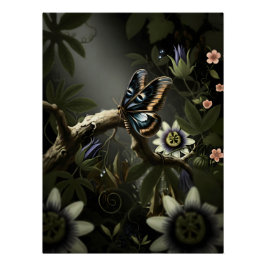 Mystical Woodland Moth Poster