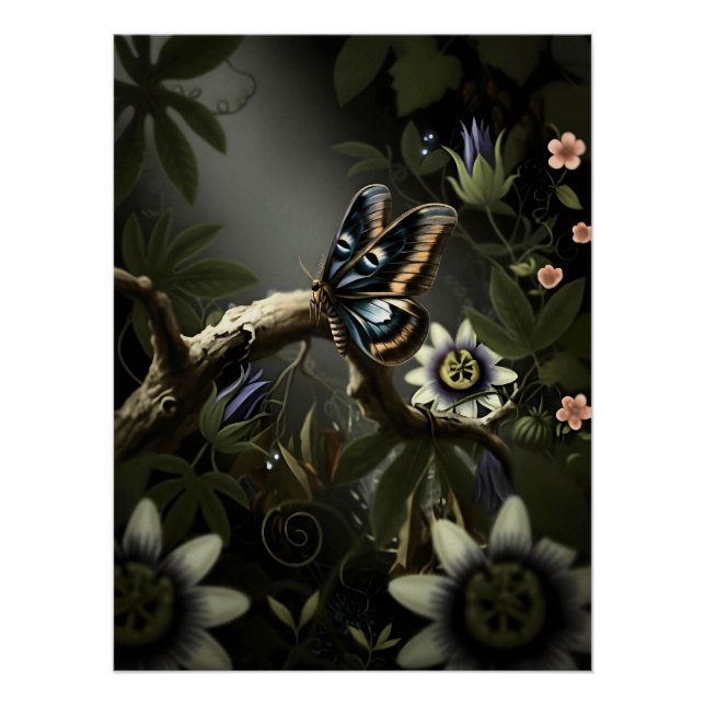 Mystical Woodland Moth Poster (Vorderseite)