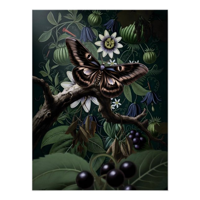 Mystical Woodland Moth Poster (Vorderseite)