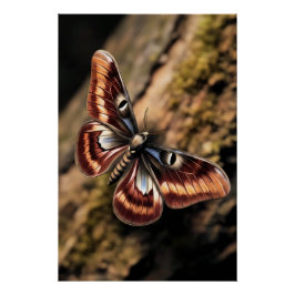 Mystical Woodland Moth Poster