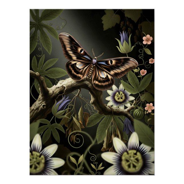 Mystical Woodland Moth Poster (Vorderseite)