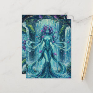 MysticWaterFallHexe Postkarte