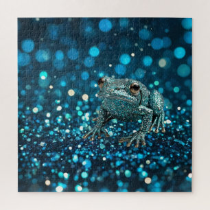 Mystik des Blue Dimentee Frog On Blue Bokeh