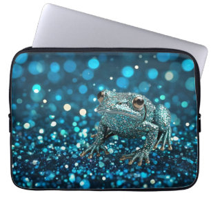 Mystik des Blue Dimentee Frog On Blue Bokeh Laptopschutzhülle