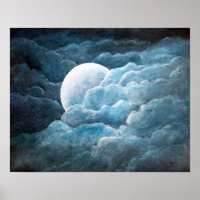 Mystik, Mondlicht, Mond, aus originellen Malereien Poster (Vorne)