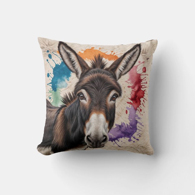 Mystique Black and White Donkey Kilim Pillow Kissen (Vorderseite)