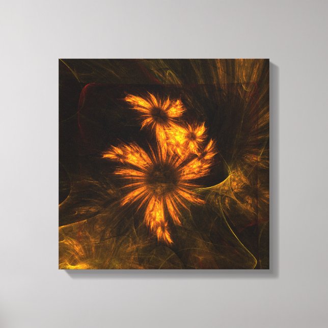 Mystique Garden Abstrakt Art Quad Canvas Leinwanddruck (Vorderseite)