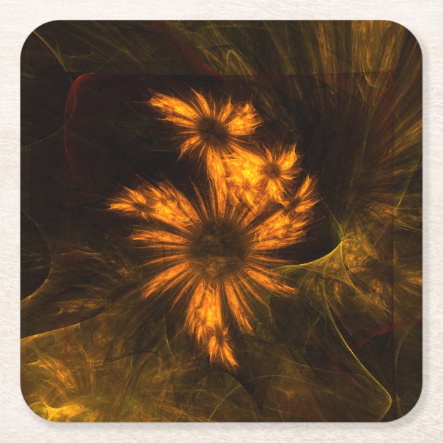 Mystique Garden Abstrakt Art Rechteckiger Pappuntersetzer (Vorderseite)