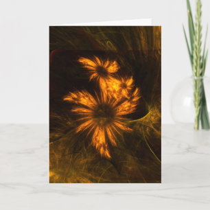 Mystique-Garten Abstrakte Fraktal-Kunst Gold Karte