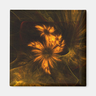 Mystique-Garten Abstrakte Fraktal-Kunst Gold Magnet