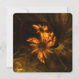 Mystique-Garten Goldene Abstrakte Fraktal-Kunst Einladung