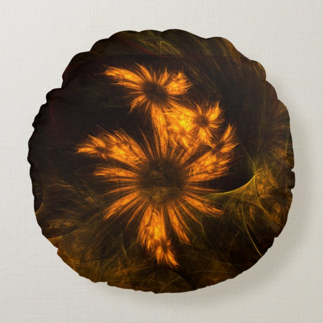 Mystique Jardin Art Abstrait Coussin rond (Devant)