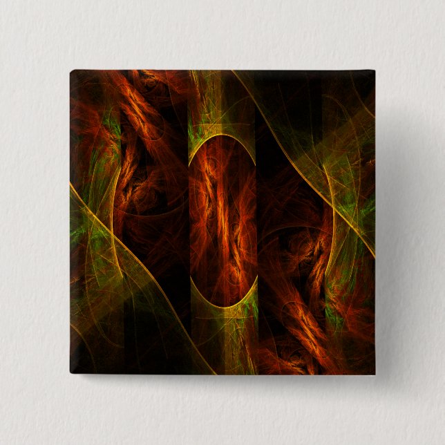 Mystique Jungle Abstrakt Art Button (Quadrat) (Vorderseite)