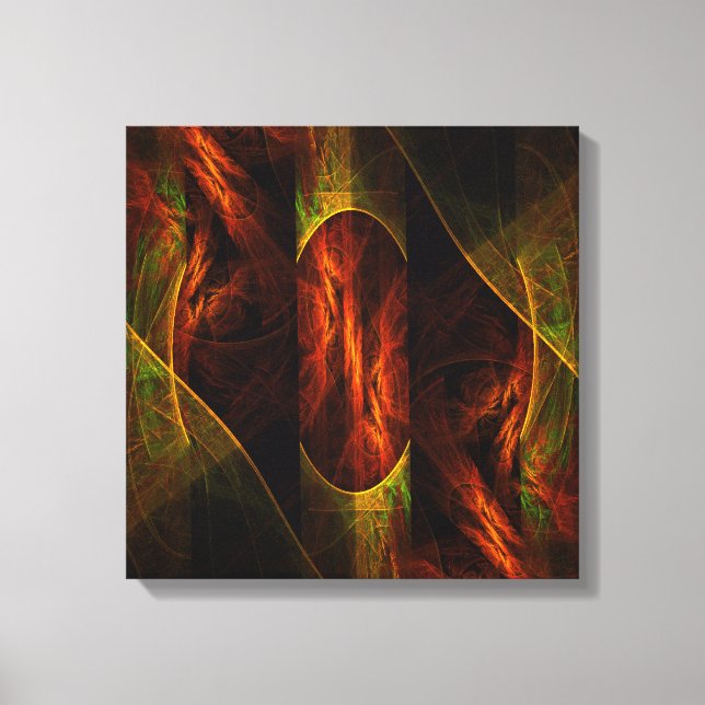 Mystique Jungle Abstrakt Art Quad Canvas Print Leinwanddruck (Vorderseite)