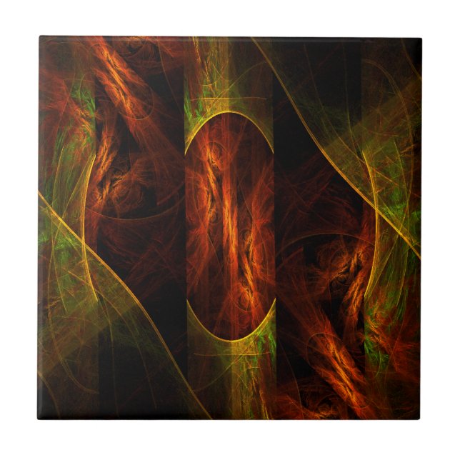 Mystique Jungle Abstrakt Art Tile Fliese (Vorderseite)