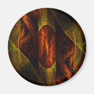 Mystique Jungle Art Abstrait Magnet rond