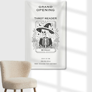 Mystisch-gotische Schwarz-Weiß-Tarot-Design Banner