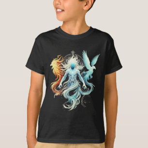 Mystische Abbildung mit Aufkleber für zwei Formula T-Shirt