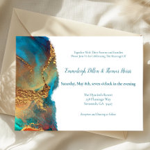 Mystische Abstrakte Aquamarine Korallenhochzeit