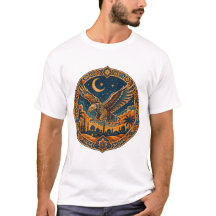 Mystische arabische Eulen-Halbmond-Wüstenkunst